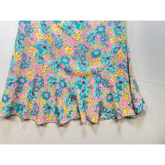 Sag Harbor Womens Midi Mermaid Skirt Sze 12 Pink Pastel Floral Pull On Boho Chic - Picture 11 of 12